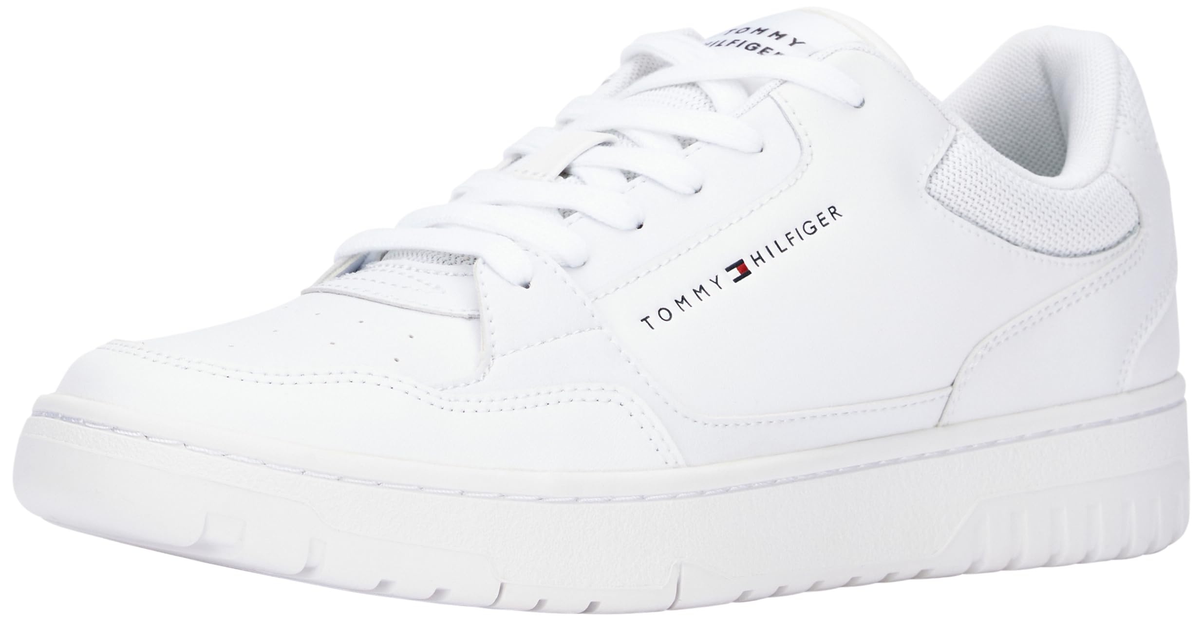 Tommy Hilfiger Herren Cupsole Sneaker Basket Core Leather Schuhe, Weiß (White), 40 EU