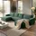 beautysofa | Ecksofa PARYS U - 390 cm, Ecksofas mit Schlaffunktion und Bettkasten, Modernes Schlafsofa in Grün - Grün