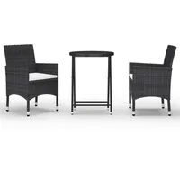 vidaXL Bistroset 3-tlg. Schwarz