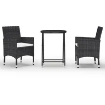 vidaXL Bistroset 3-tlg. Schwarz