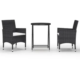vidaXL Bistroset 3-tlg. Schwarz