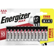 Energizer - Max Alkaline Batterie Micro aaa 1,5 v, 8 + 4er Pack