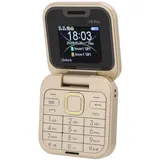 Mi NI Klapphandy, 2G Dual SIM, Faltbares Handy mit 1,77 Zoll HD Display, HD Rückkamera, UKW Radio, Schnellwahl, LED Taschenlampe, Klapptelefon mit Großen Tasten für Senioren (Gold)