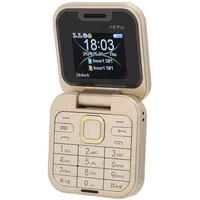Tosuny Mi NI Klapphandy, 2G Dual SIM, Faltbares Handy mit 1,77 Zoll HD Display, HD Rückkamera, UKW Radio, Schnellwahl, LED Taschenlampe, Klapptelefon mit Großen Tasten für Senioren (Gold)