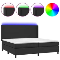 VidaXL Boxspringbett mit Matratze & LED Schwarz 200x200 cm