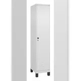 C+P Spind Classic PLUS, Füßen, 1 Abteil, HxBxT 195x40x50cm, Sicherheitsdrehriegel, Verkehrsweiß von PROREGAL