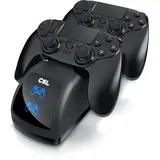 CSL - Ladestation für PS4 Gamepads – mit Mikro USB Ladekabel – PS4 Ladegerät - Doppeltes Schnellladegerät -Zubehör für Sony Playstation 4 / PS4 Slim / PS4 Pro Dualshock - Wireless Controller