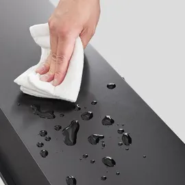 SoBuy Badzimmerschrank Schmal Badezimmer Hochschrank aus Holz mit verstellbaren Einlegeböden Wasserabweisender Badschrank, 20x180x20cm, BZR34-II-SCH - Schwarz