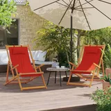 Teenpull – Strandstühle 2 Stk. Klappbar Rot Stoff