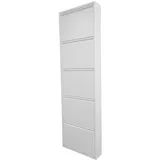 Prometal Schuhschrank aus Metall mit fünf Türen mit Klappe, Farbe weiß, Maße 50 x 169 cm
