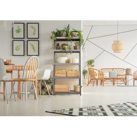 Trendline Metallsteckregal 180 x 90 x 40 cm 5 Holzböden 875 kg