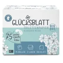 glücksblatt Toilettenpapier 3-lagig 75 Rollen x 180 Blatt