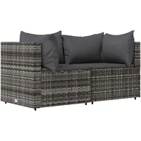 vidaXL Garten-Ecksofa 2-tlg. grau