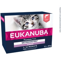 Eukanuba Junior Katzenfutter nass getreidefrei - Premium Nassfutter mit Lachs 12 x 85 g