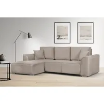 OTTO home Ecksofa OTTO HOME "BEATRICE optionale Schlafsofa mit Bettkasten, B/T/H: 265/170/86 cm", grau (taupe), B:265cm H:86cm T:170cm, 100% Polyester, Sofas, Ecksofa, L-Form, wahlweise auch mit Bettfunktion und Bettkasten