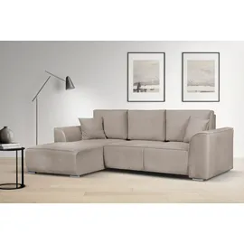 OTTO home Ecksofa OTTO HOME "BEATRICE optionale Schlafsofa mit Bettkasten, B/T/H: 265/170/86 cm", grau (taupe), B:265cm H:86cm T:170cm, 100% Polyester, Sofas, Ecksofa, L-Form, wahlweise auch mit Bettfunktion und Bettkasten