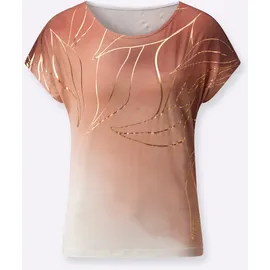CREATION L Druck-Shirt in ecru-papaya-bedruckt | Gr.: 36