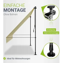 Juskys Klemmmarkise Kapstadt 350 x 120 cm Beige