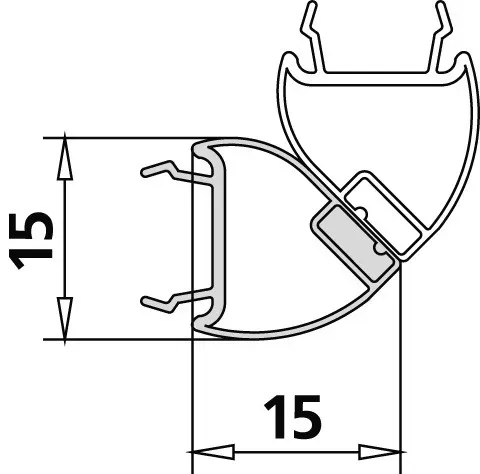 Kermi 4603 1x Dichtleiste 4719 22 L, Länge: 1963 mm, 2534926 2534926