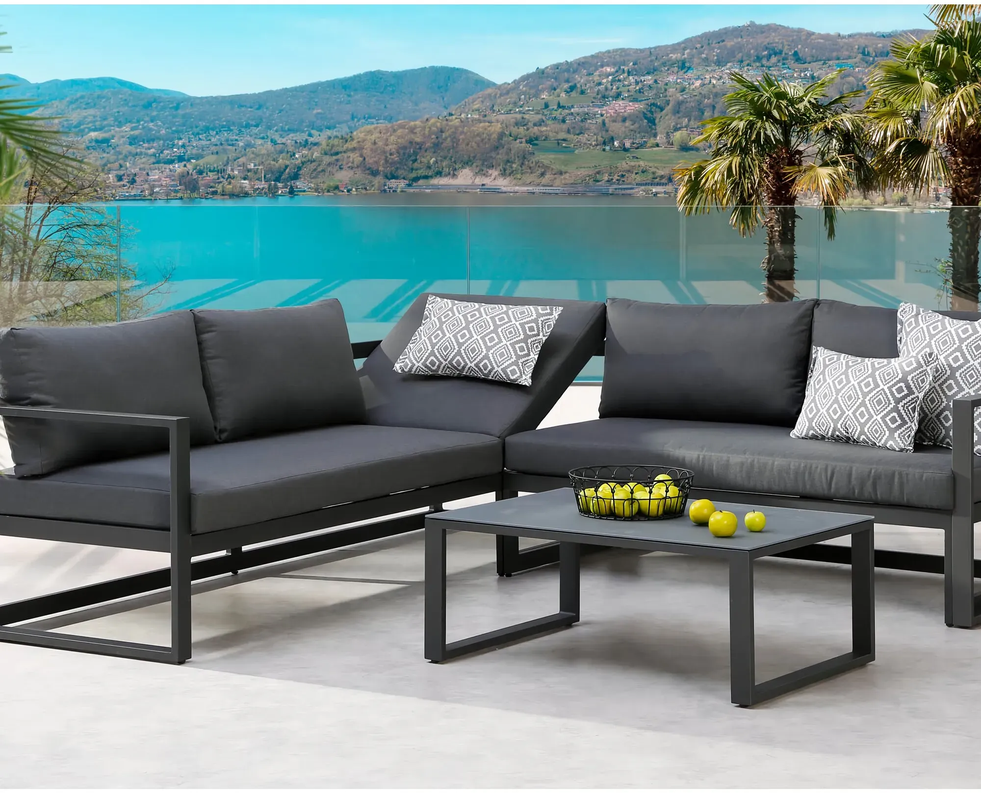 barths »Rhodos« Lounge-Set anthrazit 3-teilig