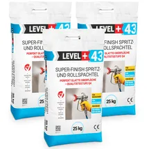 Level + Super Finish Spritz- Rollspachtel Fertigspachtel 75 kg Perfekt Glatt Q4 Sack L+43