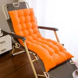 Hixingo Einfarbig Auflage Gartenliege, Sonnenliege Auflagen mit Krawatte, Dickes & Bequeme Liegenauflage Anti-Rutsch Hochlehner Auflagen, für Reisen, Urlaub, Innen, Außen (Orange,48 * 155 * 8cm)