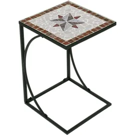Garden Pleasure Amarillo Beistelltisch 35 x 35 x 53 cm grau/rot