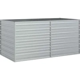 vidaXL Garten-Hochbeet verzinkter Stahl rechteckig 160 x 80 x 77 cm Silber 