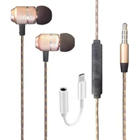 In-Ear-Kopfhörer für Google Pixel 6A, kabelgebunden, Bass-Stereo, In-Ear-Kopfhörer, USB-C auf 3,5-mm-Klinken-Adapter im Lieferumfang enthalten, Headset-Ohrhörer mit Lautstärkeregler (goldfarben)