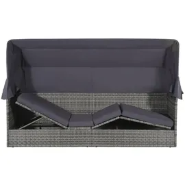 vidaXL Gartenbett mit Baldachin grau