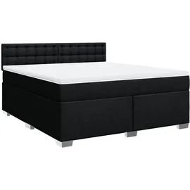 vidaXL Boxspringbett mit Matratze Schwarz 180x200 cm Stoff