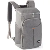 QINGLOU 25L Kühl Rucksack Kühlrucksack Kühltasche Picknicktasche Groß Isoliert isolierte Kühltasche für Picknick/BBQs/Camping/Ausflügen/Einkaufen (Grau)
