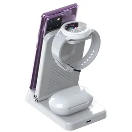 Lobwerk 4in1 induktive Ladestation Wireless Charger Ladegerät Digitaluhr Docking,