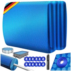 KESSER® Pool Solarabdeckplane   Solarfolie Stärke 120μm   Solarabdeckung Solarplane zuschneidbar   Poolsolarplane Solar Folie inkl. 1x Lochzange & 12x Ösen   Poolheizung für Wassererwärmung Wärmeplane