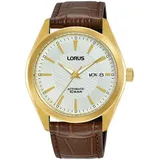 LORUS Automatikuhr Classic, Armbanduhr, Herrenuhr, Mechanische Uhr, Lederarmband, analog, Tag braun