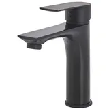 BELIANI Wasserhahn Schwarz aus Messing Matt Badezimmer/ Armaturen/ Badarmaturen Klassischer Wasserhahn Modernes Design