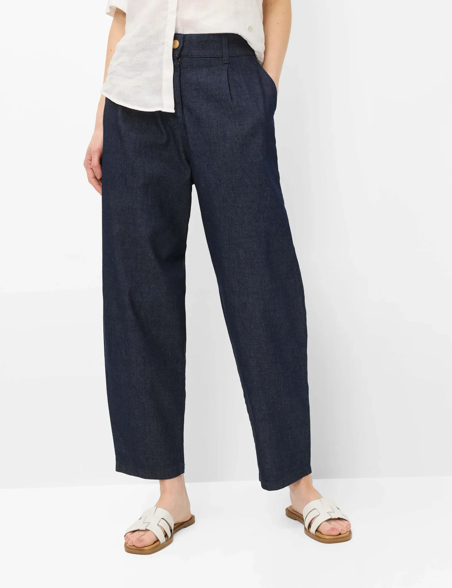 Brax Damen Jeans Style MEGAN S CLEAN RAW BLUE, denim dunkelblau, Gr. 46