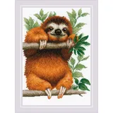 Riolis Kreuzstich Stickpackung "Faultier", Zählmuster, 21x30cm