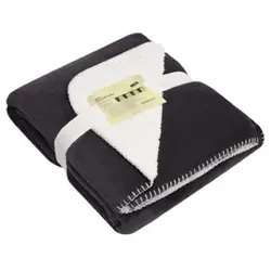 Sherpafleece Kuscheldecke JN955, anthrazit/natur