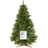 Premium Weihnachtsbaum künstlich 150cm - TESTSIEGER 10 Jahre GARANTIE - Naturgetreu, dichte Zweige, Künstlicher Weihnachtsbaum mit Holzständer, Christmas Tree Tannenbaum künstlich 150 cm Pure Living