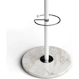 CASARIA Garderobenständer 14 Haken 360° Drehbar Weiß