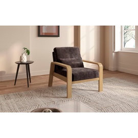 sit&more Sessel »Kolding«, Armlehnen aus Buchenholz in natur, verschiedene Bezüge und Farben braun