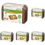 Mestemacher Bio Unser Pures Karottenbrot, vegan, Nutri Score A, Bio Haferbrot mit Karotten ohne Mehl & Hefe, ballaststoffreich, mit Haferkernen, Leinsamen, Flohsamenschalen, 5 Scheiben, 300 g