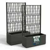 Kreher Pflanzkasten Set 80 x 36 cm Anthrazit
