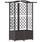 vidaXL Hochbeet mit Rankgitter und Dach 122 x 40 x 141 cm Braun