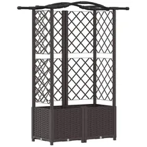 vidaXL Hochbeet mit Rankgitter und Dach 122 x 40 x 141 cm Braun
