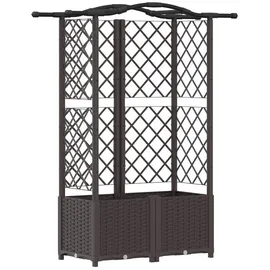 vidaXL Hochbeet mit Rankgitter und Dach 122 x 40 x 141 cm Braun