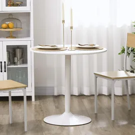 Homcom Runder Esstisch Ø 80 cm weiß