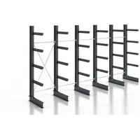 Stier Kragarmregal schraubbar einseitig 5 Felder mit 4 Ebenen