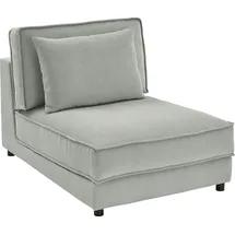 Atlantic Home Collection XXL-Sessel Valan Cord 81 x 81 x 126 cm grau mit Wellenunterfederung